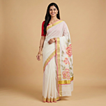 Hand-Painted Kerala Kasavu Saree