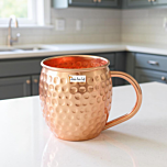 Prisha India Craft Pure Copper Mug Hammered 500 ml