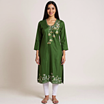 Zari And Zardozi Green Kurti for Women