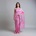 Tie & Dye Cotton Saree | Rose Color