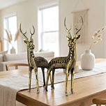 Handcrafted Dhokra Brass Decorative Deer Set