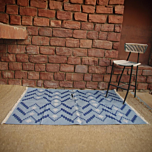 Blue Handmade Rug for Coffee Table