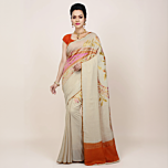 Banarasi Muga Silk Handloom Paisely Saree 