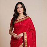 Art silk saree-Reddish Orange