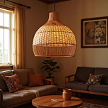 White Bamboo Pendant Lamp | Diameter 40 CM, Height 40 CM