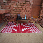 Red Pure Cotton Handmade Rug 