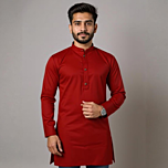 Cotton Kurta for Men | Maroon | XL