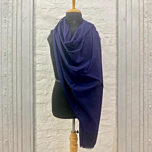 Handwoven Navy Tusha Fine Wool Shawl