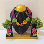 Multicolour Crochet Necklace | Layered Earrings