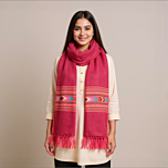 Handwoven Maroon Kullu Wool Shawl