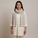 White & Gray Kullu Pashmina Shawl