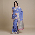 Banarasi Mini Butidar Saree Cotton by Silk Violet-Onesize