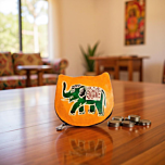 Genuine leather Small Coin Purse | Elephant Design | Yellow