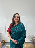 Ajrakh bandhani saree 