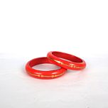 Gold Work Lac Red Bangles Set