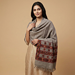Handwoven Kullu Woollen Stole | Grey