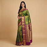 Handloom Kanchipuram Silk Saree | Green