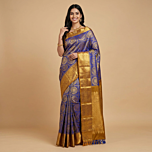Handloom Kanchipuram Silk Saree | Royal Blue