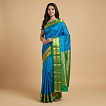 Handloom Kanchipuram Silk Saree | Blue