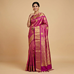 Handloom Kanchipuram Silk Saree | Magenta