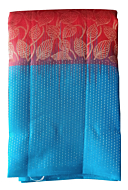 Handmade Handloom Silk Saree (Red Turquoise)