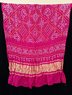 Handloom Bandhani Saree with Bandhej Print | Pink