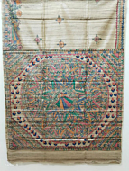 Tussar Gheecha Madhubani Hand Painted Saree