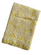 Yellow Chikankari Saree