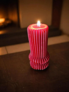 Striped Pillar Candle 
