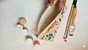 Hand-Painted Fish Motif Multi-Purpose Canvas Pouch
