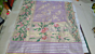 Handcrafted Ponduru Jamdani Cotton Khadi Saree with Gold & Silver Zari |Lavender