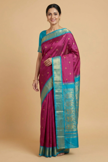 Handcrafted Salem Silk Saree|Maroon