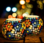 Glass Mosaic Tea Light Candle Holder