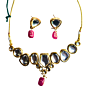 Kundan Necklace Set with Maroon Stones