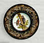 HANDCRAFTED WOODEN DECORATIVE WALL PLATE WITH INTRICATE BIRD ART- KALAMKARI