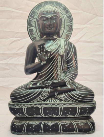 Gautam Buddha Black Stone Idol
