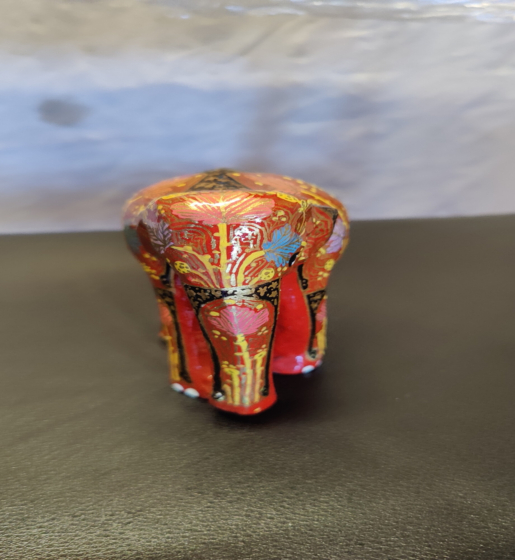 Handcrafted Red Kel Wood Decorative Elephant I Red