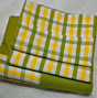 Kannur Cotton Bedsheet yellow green check