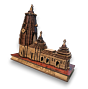 Divine Replica of Jagannath Temple, Puri Sacred Wooden Heritage Model Engineered Wood Home Temple 