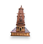 Divine Replica of Jagannath Temple, Puri Sacred Wooden Heritage Model Engineered Wood Home Temple 