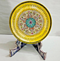 CERAMIC DECORATIVE PLATE WITH KALAMKARI MINIATURE ART & WOODEN STAND
