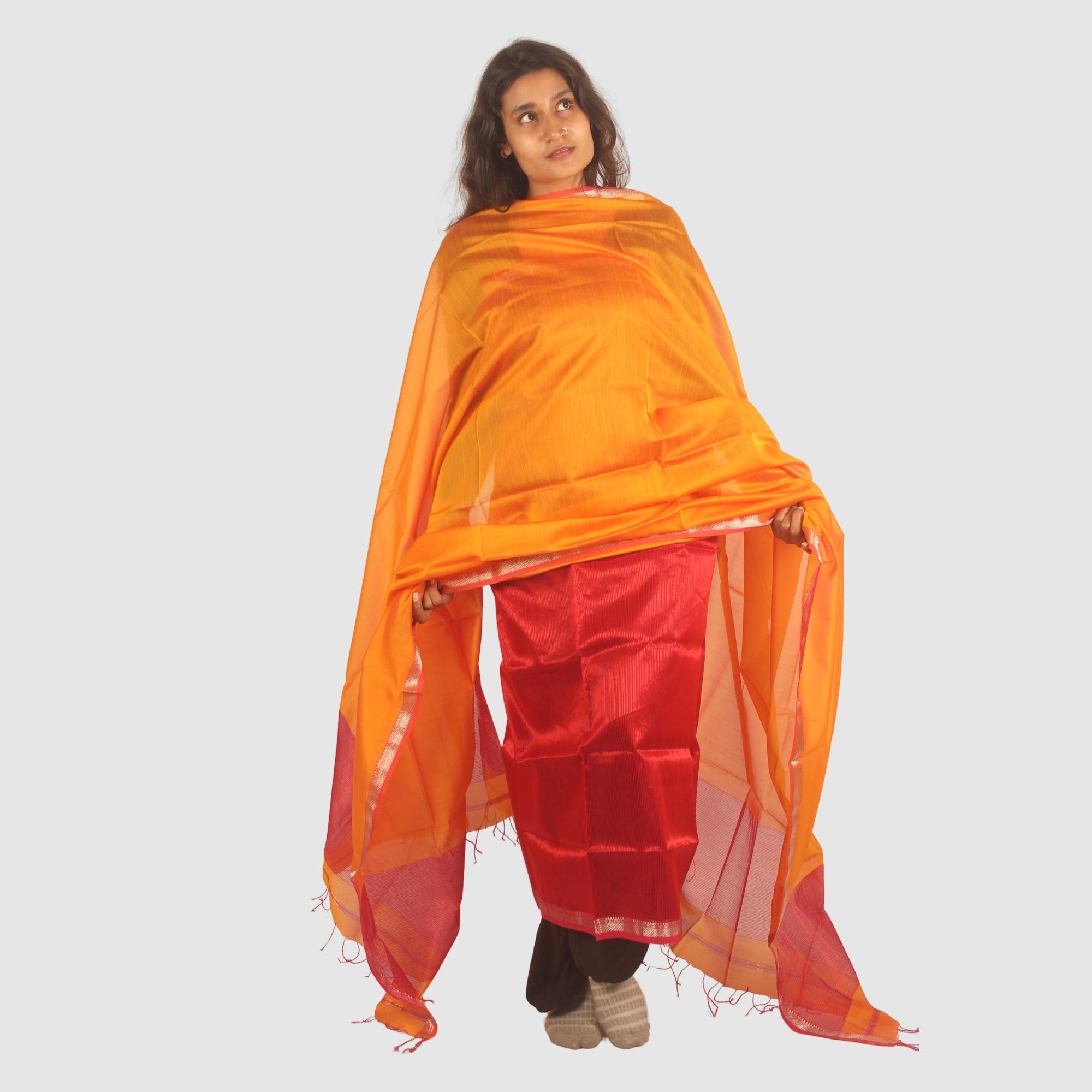 white christmas dresses Maheshwari silk cotton dress material – www.vannamayil.com main image 0