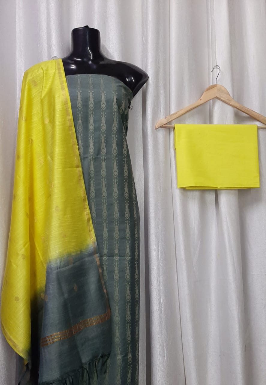 Handmade, Handloom , Pure Tassar Silk dress material