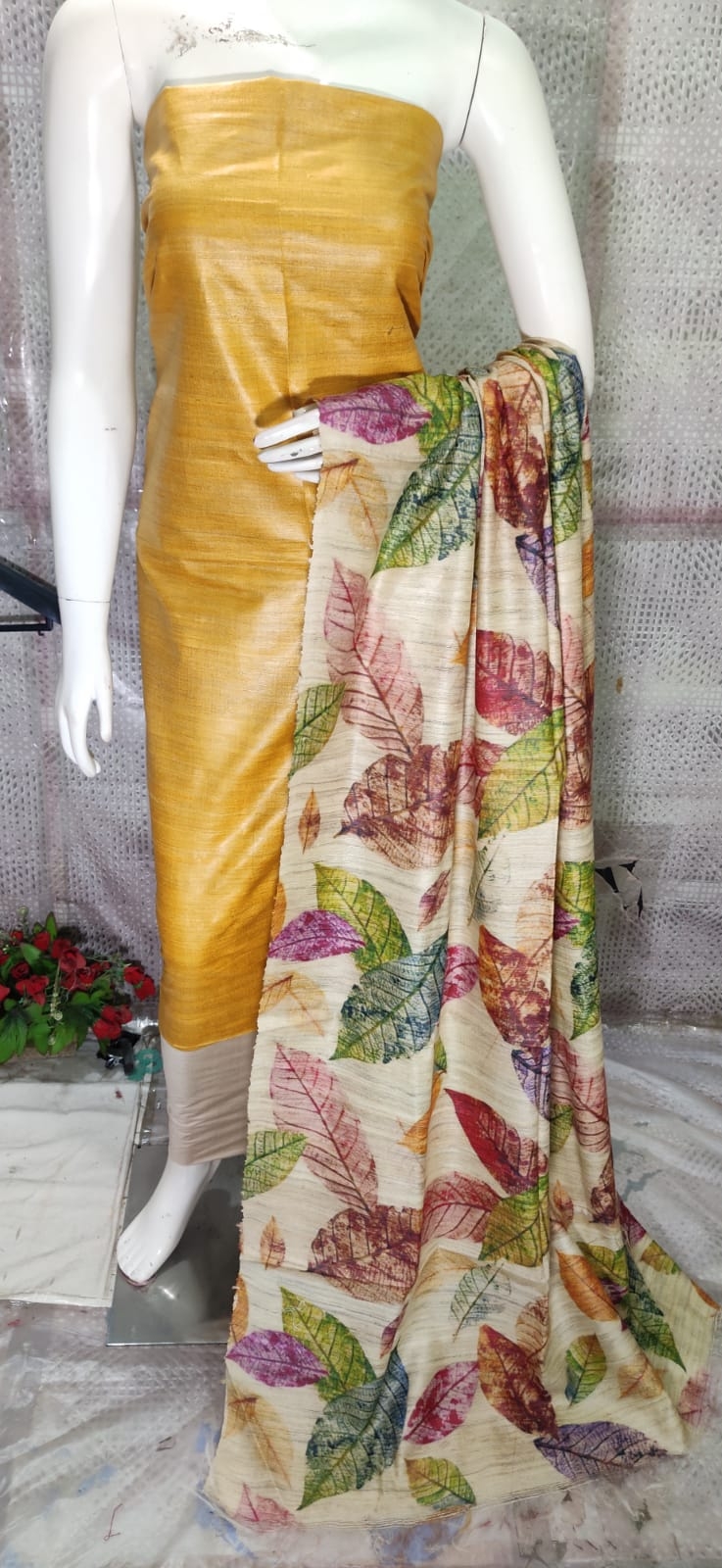 handloom silk dress material Pure Mango Silk Handloom Banarasi Dress Material The Handlooms