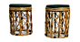 Bamboo Cane Antique Handcrafted Backless Stool