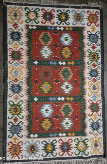 Buy Hand Embroidered Kilim Cotton Carpet/Durries Online