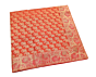 Brocade Silk Table Cloth Square 1 Meter x 1 Meter | Decorative Dining Table Mat with Golden Jacquard Weave | Elegant Home Decor for Festive & Special Occasions -  Orange