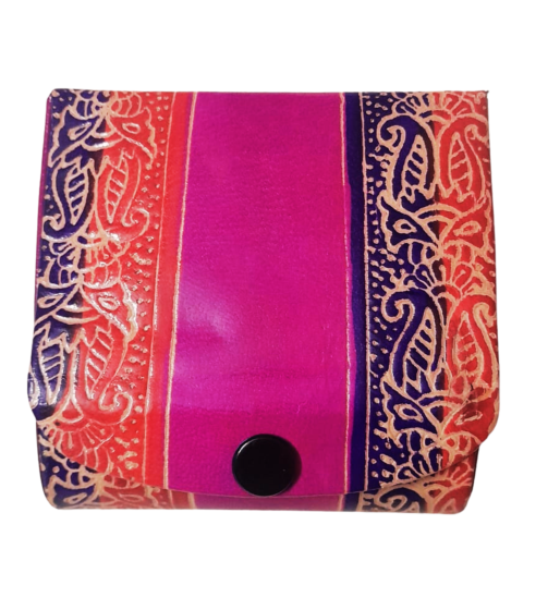 Handcrafted Leather Lipstick Case with Mirror for 3 Lipsticks