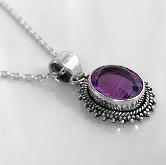 Amethyst Necklace Purple