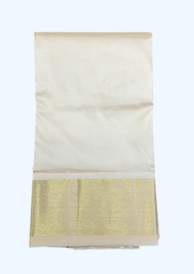 Golden Color Dhothi with Golden Zari border 